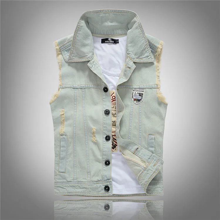 Men'S Fashion Vest With Jeans - Pop Musim Semi Musim Gugur Jaket
