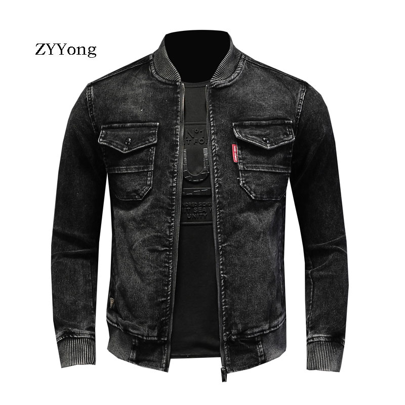 Bomber Jacket Men - STAND COLLAR Bomber Pilot Hitam Corduroy