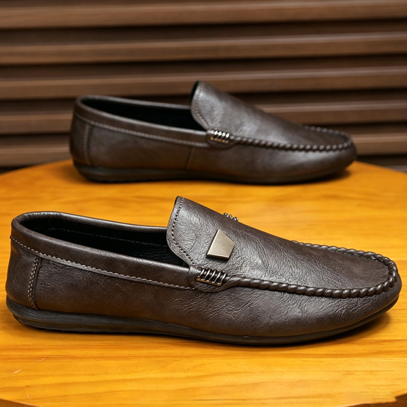 Suede Loafers Men - Sepatu Kulit Pria Gaya Inggris, Sepatu