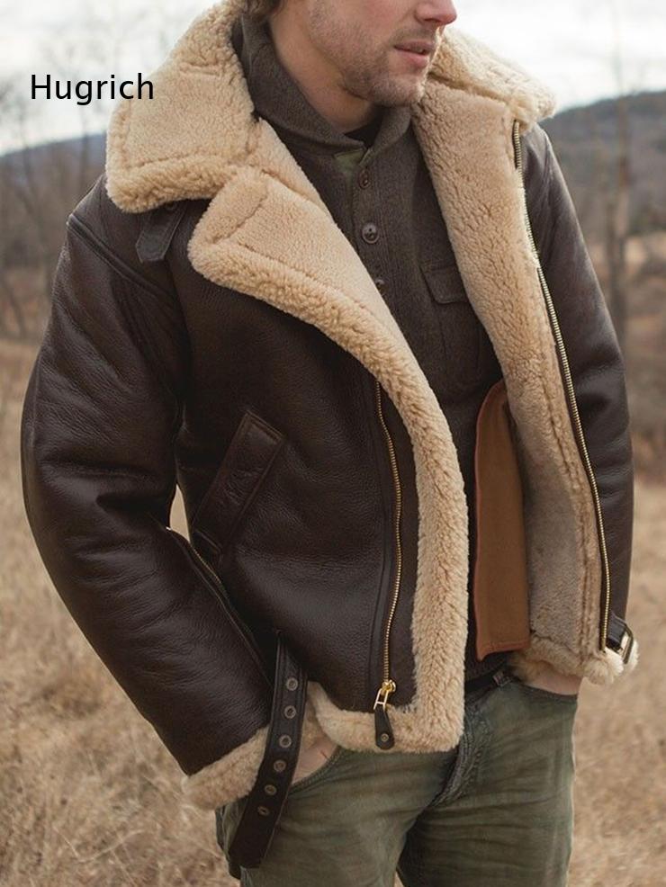 Bomber Jacket Men - Jaket Aviator Pria B3 Shearling Cokelat