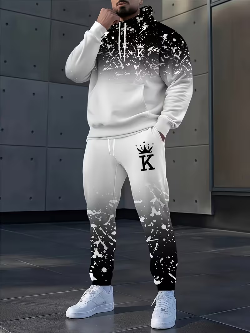 Men'S Fashion Loose Pants - Hoodie dan Celana Bermotif Mahkota Fashion,