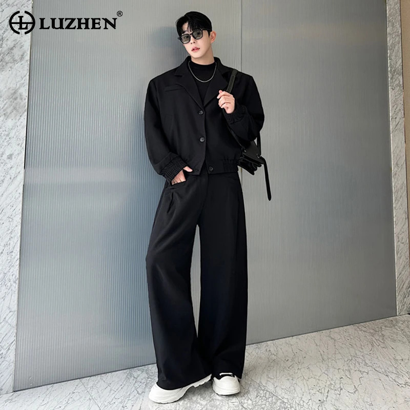 LUZHEN Blazer Musim Semi Jaket - Men'S Fashion Loose Pants ulasan dan harga