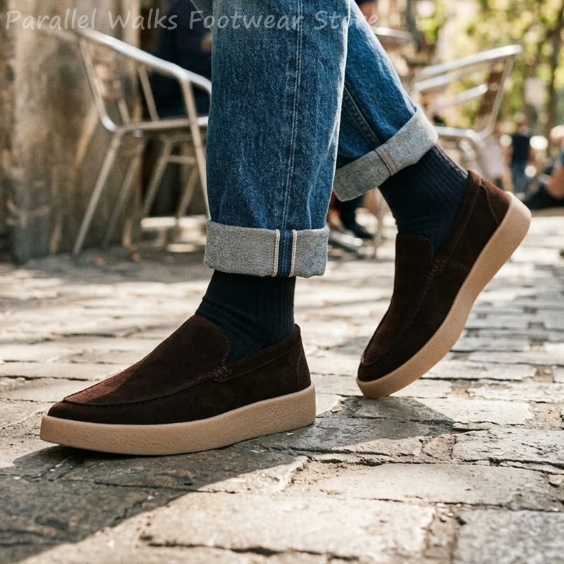 Sepatu Loafer Pria Bahan Suede - Suede Loafers Men ulasan dan harga