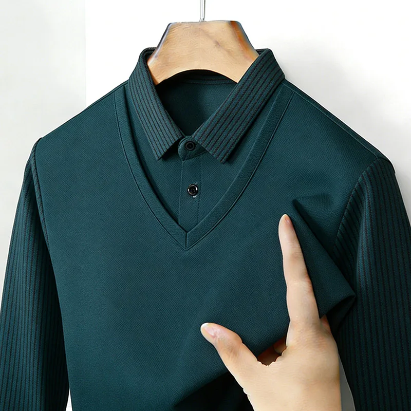 Kemeja Pria Dua Potong Palsu K - Men'S Tops Fashion ulasan dan harga