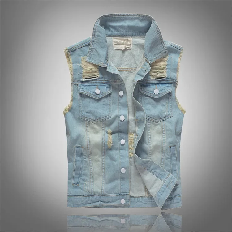 LIBIELIY Jaket Jeans Tanpa Len - Men'S Fashion Vest With Jeans ulasan dan harga