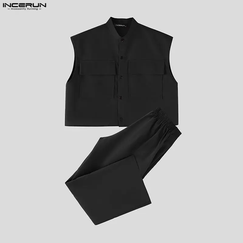 INCERUN Set Pria Atasan Crop T - Men'S Fashion Loose Pants ulasan dan harga