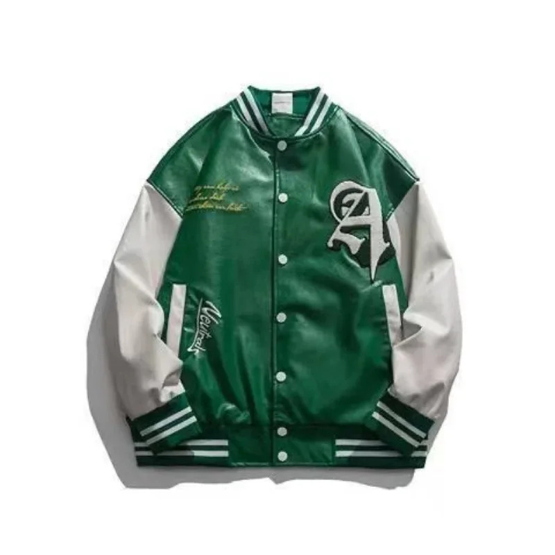 2026 2024 Jaket Baseball Kulit - Bomber Jacket Men ulasan dan harga