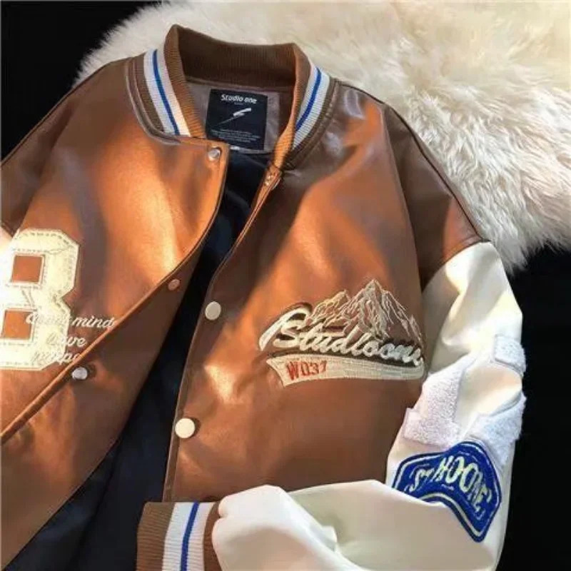 2026 2024 Jaket Baseball Kulit - Bomber Jacket Men ulasan dan harga