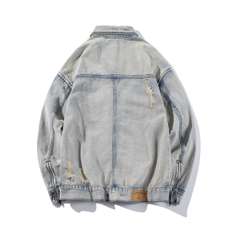 Baru Bomber Robek Denim Jaket  - Bomber Jacket Men ulasan dan harga