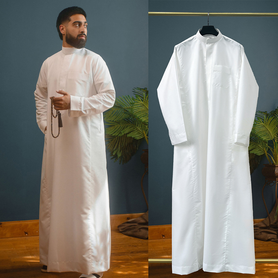 Jubah Thobe Pria Muslim dengan - Dubai Men'S Fashion ulasan dan harga