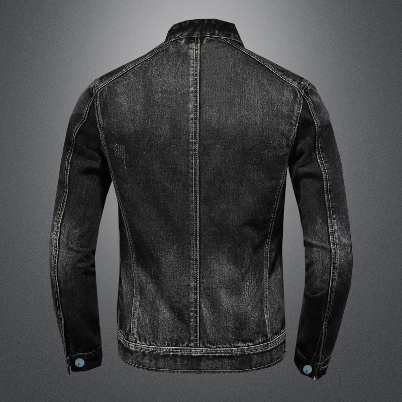 Jaket Bomber Denim kerah berdi - Bomber Jacket Men ulasan dan harga
