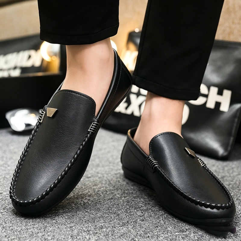 Sepatu Kulit Pria Gaya Inggris - Suede Loafers Men ulasan dan harga