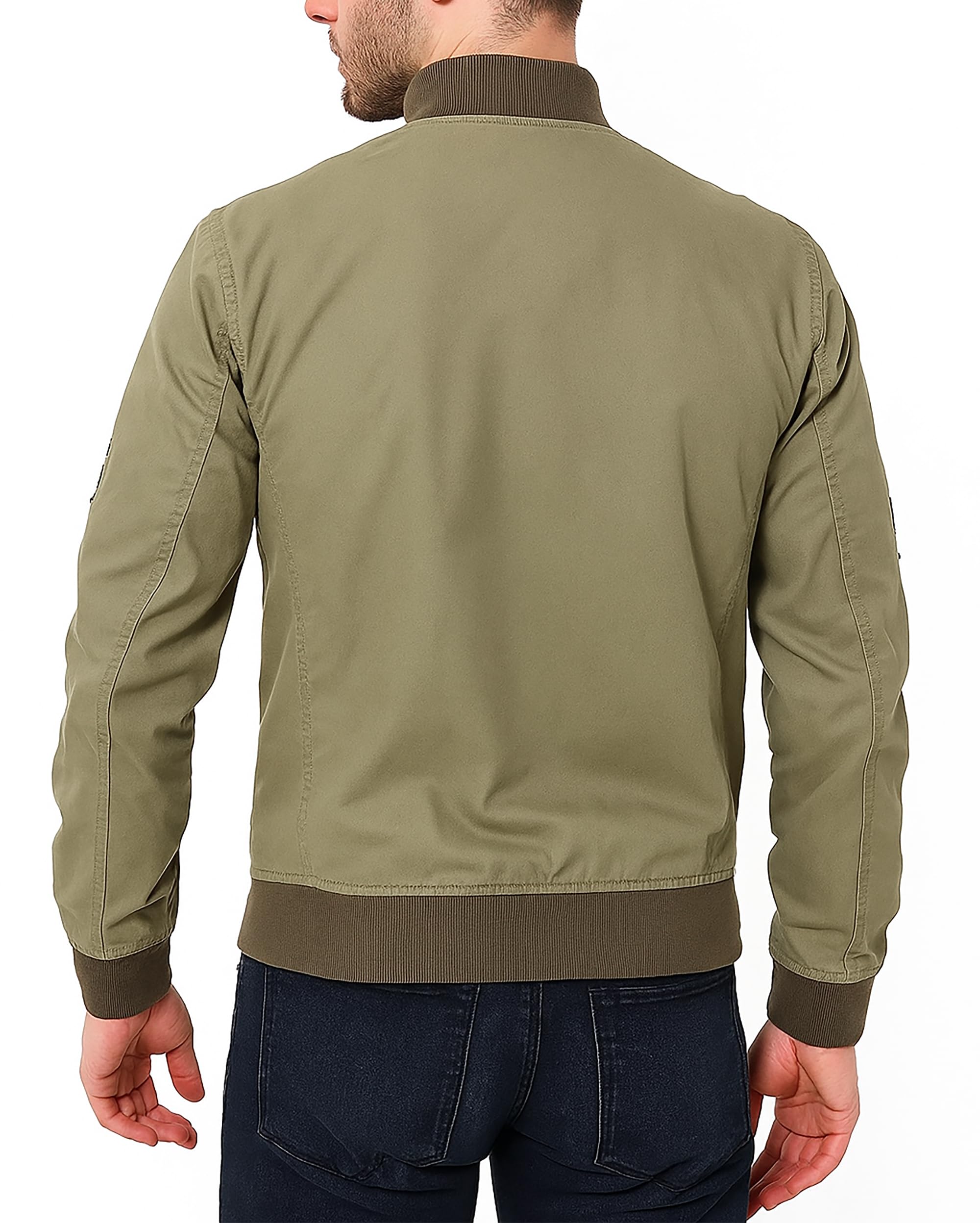 Prime-Fashion Jaket Katun Khak - Bomber Jacket Men ulasan dan harga