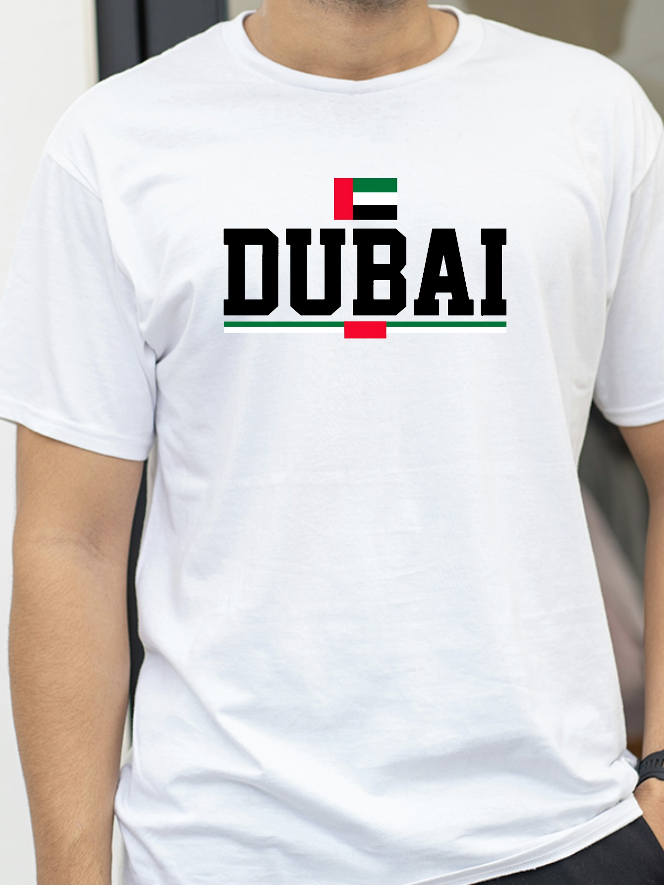 Kaus Pola Geometris Bendera Un - Dubai Men'S Fashion ulasan dan harga