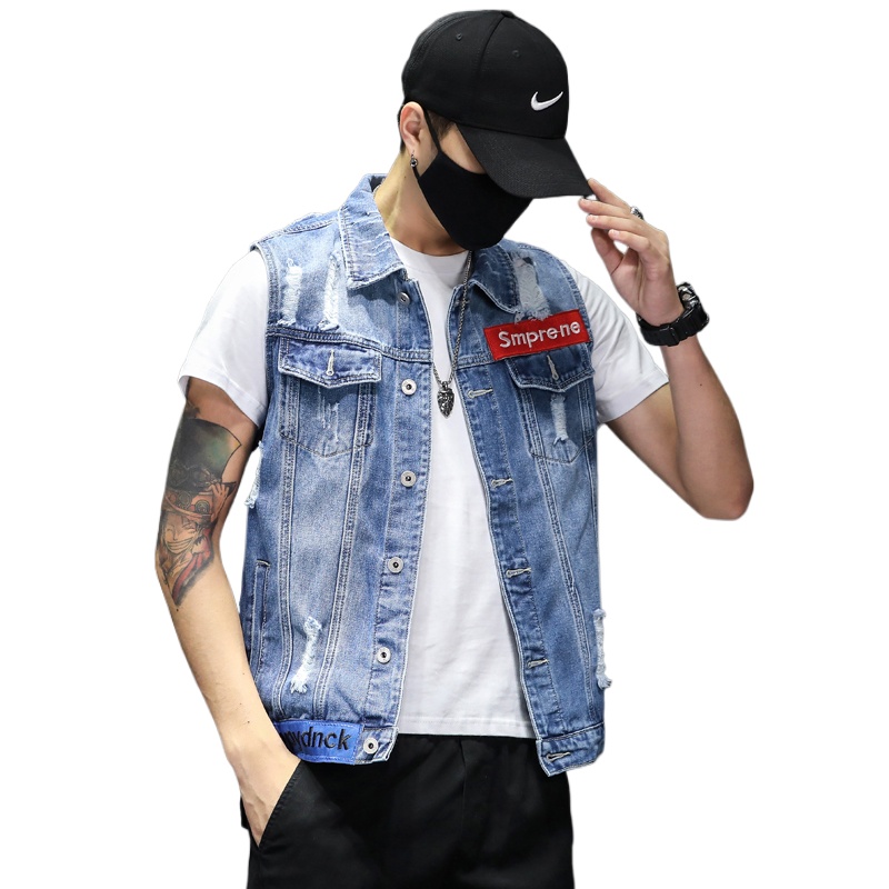 Rompi Denim Biru Pria Fashion  - Men'S Fashion Vest With Jeans ulasan dan harga