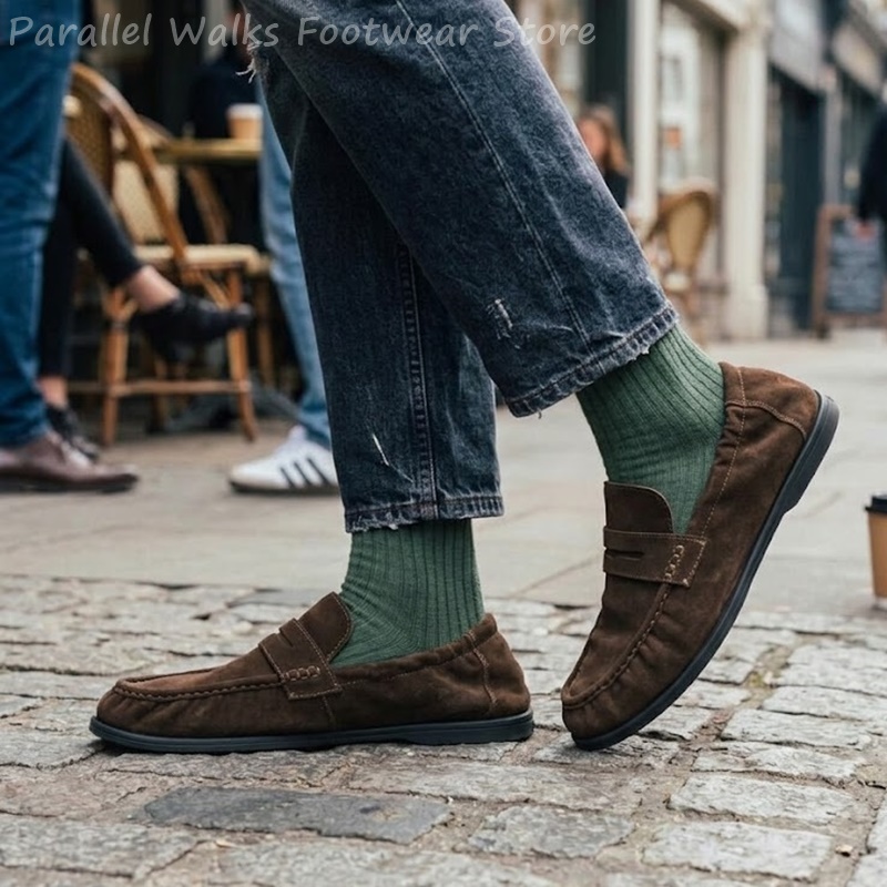 Sepatu Loafer Pria Bahan Suede - Suede Loafers Men ulasan dan harga