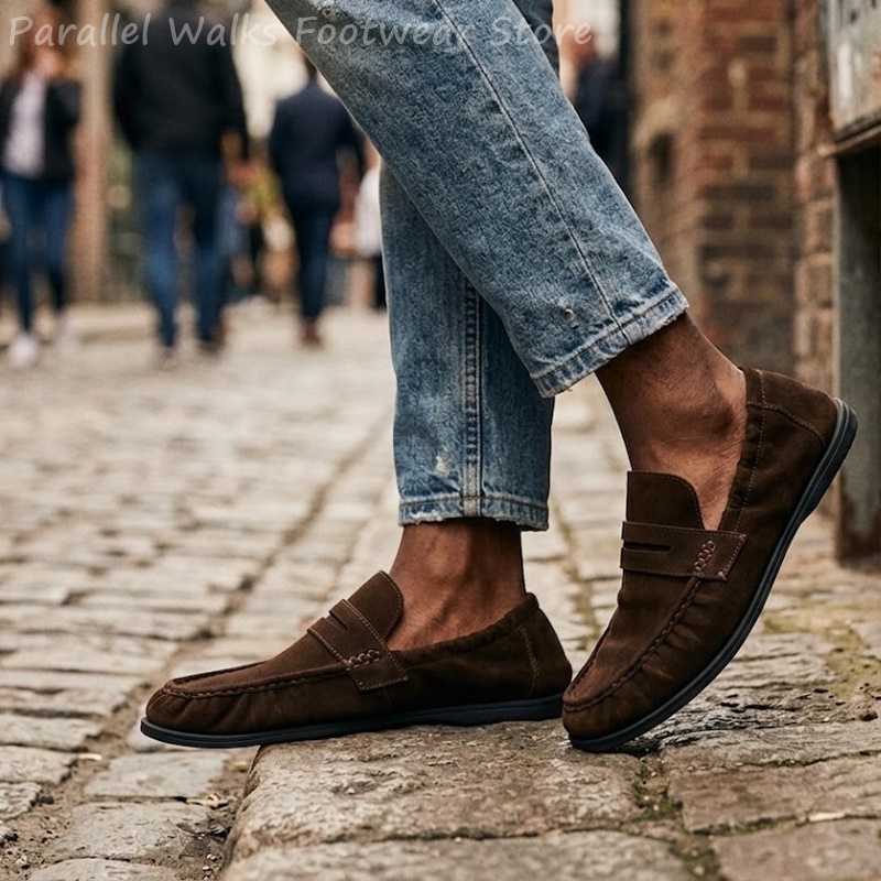 Sepatu Loafer Pria Bahan Suede - Suede Loafers Men ulasan dan harga