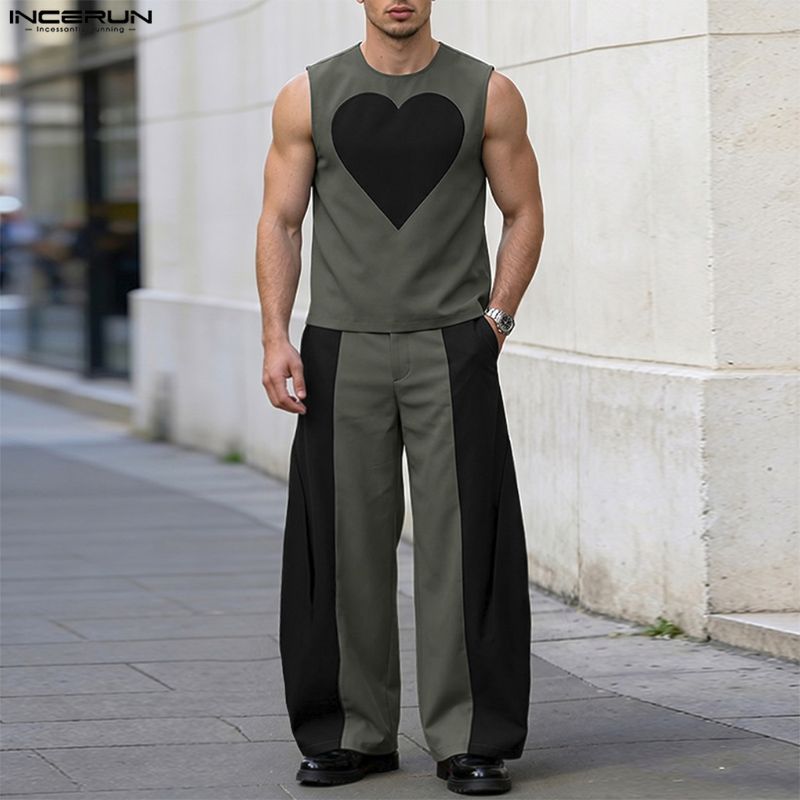 INCERUN Set Pria Tank Top Tanp - Men'S Tops Fashion ulasan dan harga