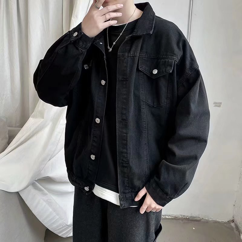 Jaket Pendek Denim Hitam Jaket - Bomber Jacket Men ulasan dan harga