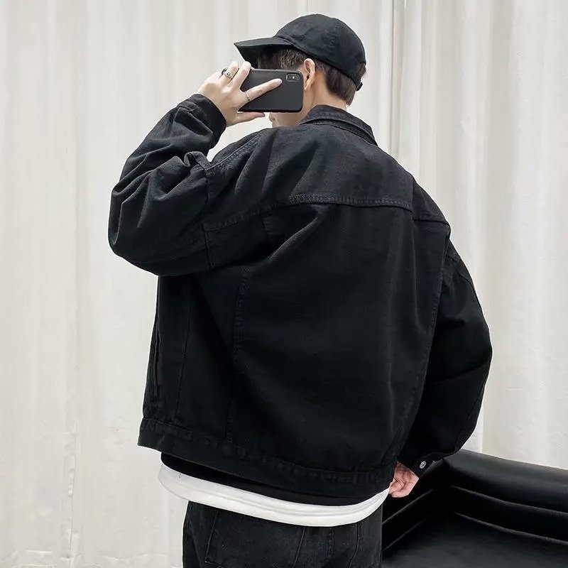 Jaket Pendek Denim Hitam Jaket - Bomber Jacket Men ulasan dan harga