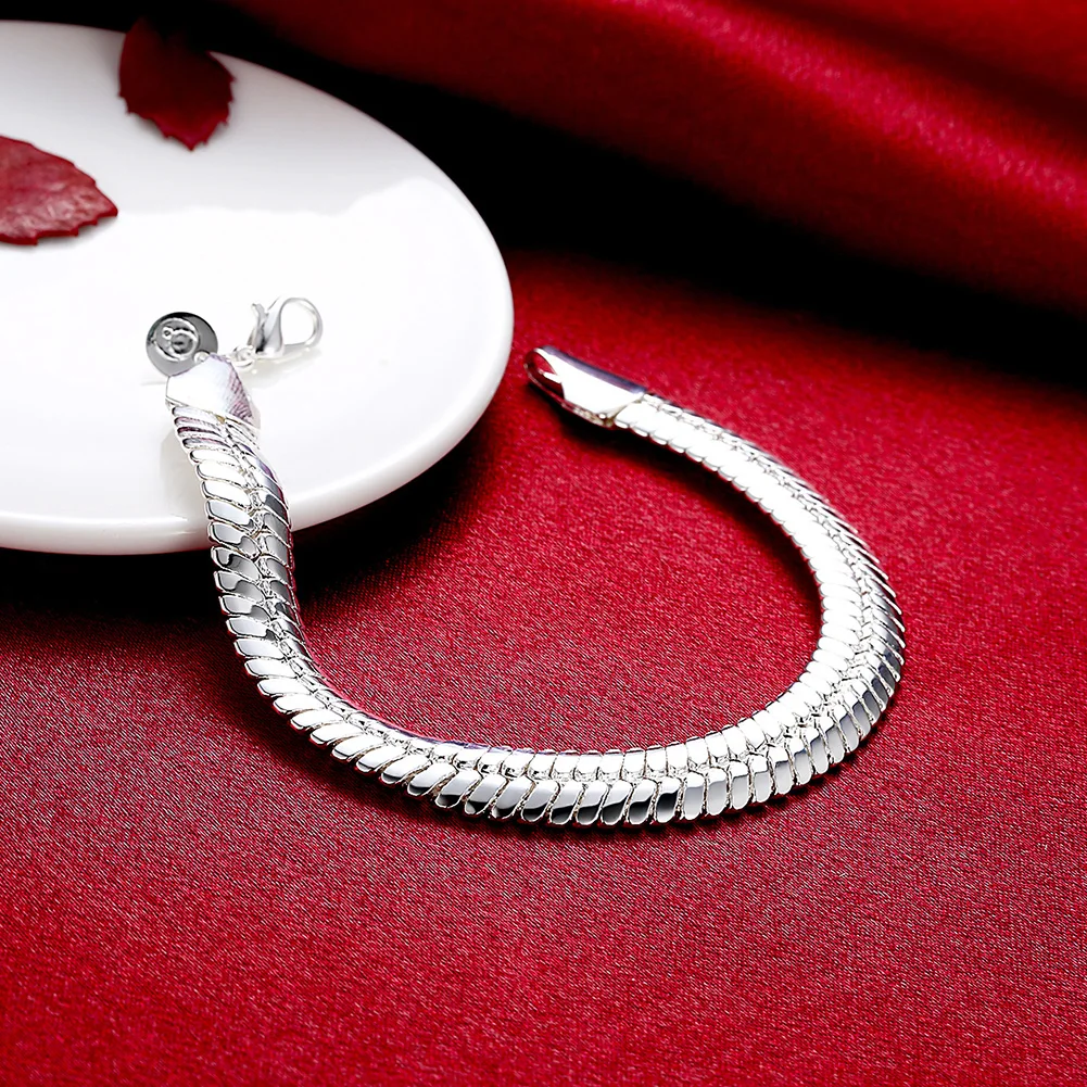 Gelang tulang ular pipih 10MM  - Men'S Fashion Outlets ulasan dan harga