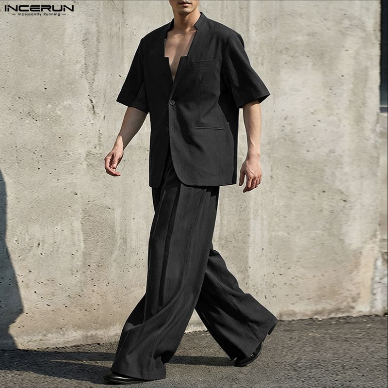 INCERUN Setelan Pria Blazer &  - Men'S Fashion Loose Pants ulasan dan harga