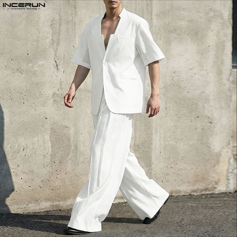 INCERUN Setelan Pria Blazer &  - Men'S Fashion Loose Pants ulasan dan harga