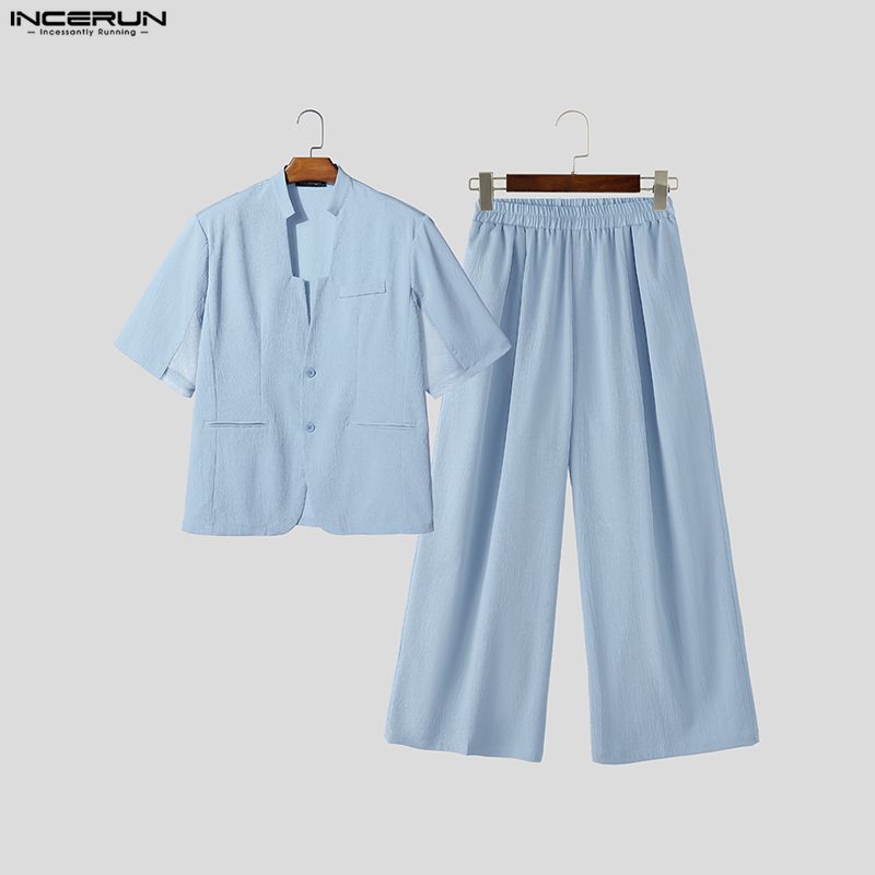 INCERUN Setelan Pria Blazer &  - Men'S Fashion Loose Pants ulasan dan harga