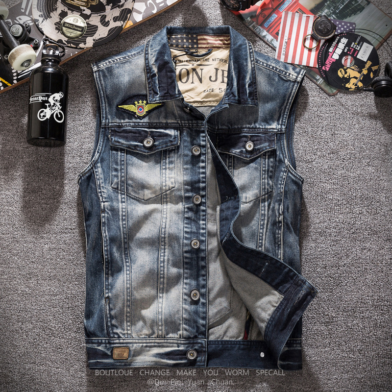 Rompi Denim Motor Gaya Vintage - Men'S Fashion Vest With Jeans ulasan dan harga
