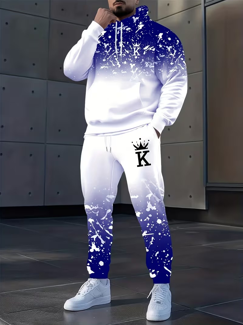 Hoodie dan Celana Bermotif Mah - Men'S Fashion Loose Pants ulasan dan harga