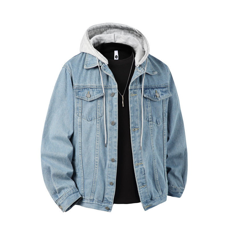 Jaket Denim Bertudung Pria Man - Bomber Jacket Men ulasan dan harga