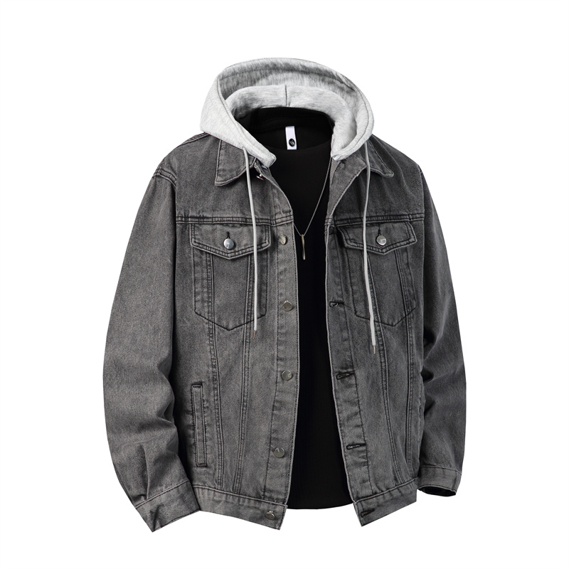 Jaket Denim Bertudung Pria Man - Bomber Jacket Men ulasan dan harga