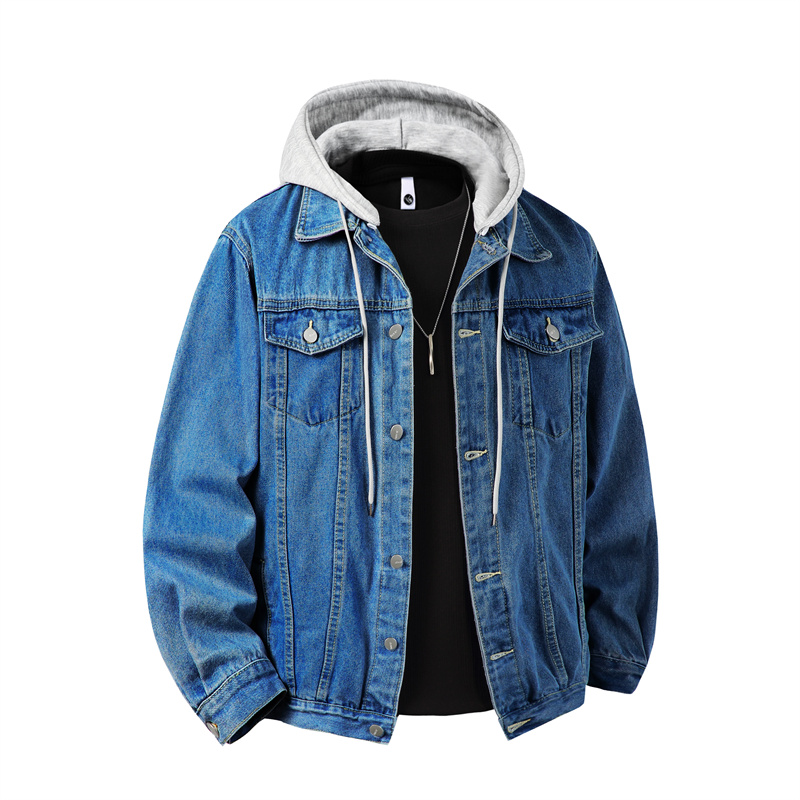 Jaket Denim Bertudung Pria Man - Bomber Jacket Men ulasan dan harga