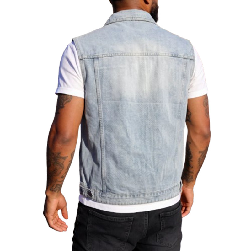 Rompi Denim Pria Musim Semi Mu - Men'S Fashion Vest With Jeans ulasan dan harga