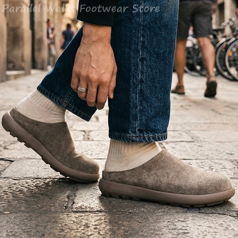 Sepatu Clog Suede Unisex Model - Suede Loafers Men ulasan dan harga