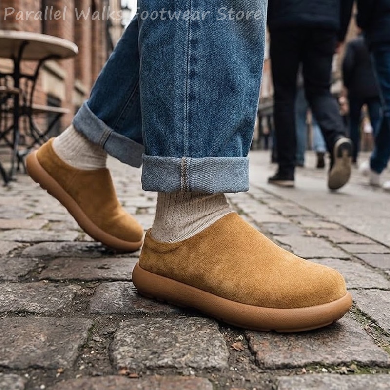 Sepatu Clog Suede Unisex Model - Suede Loafers Men ulasan dan harga